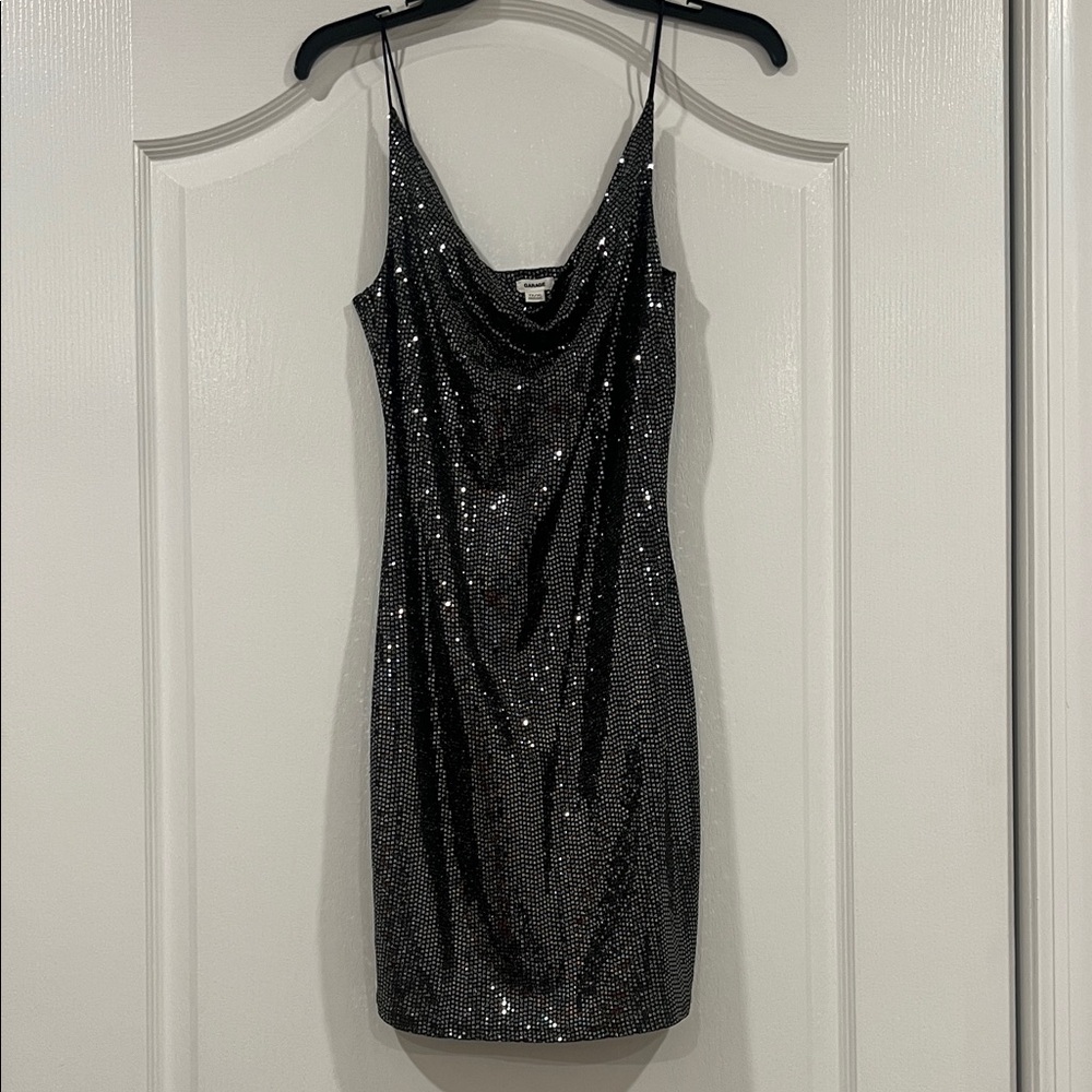 Garage Black Sequin Mini Dress